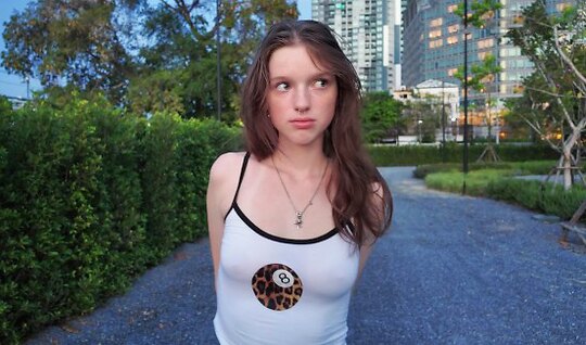 Russian cutie led to the pickup and now sucks a dick...